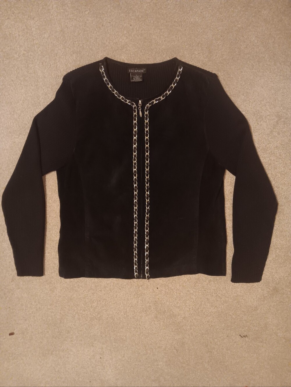 Black Chain-Trim Jacket